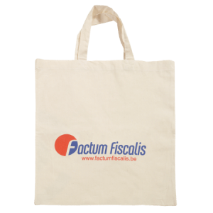Katoenen tas ecru korte hengsel